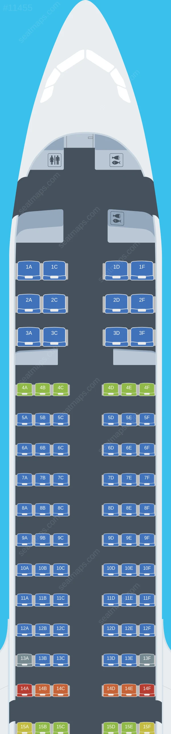 Qanot Sharq  Airlines Airbus A321neo seatmap preview
