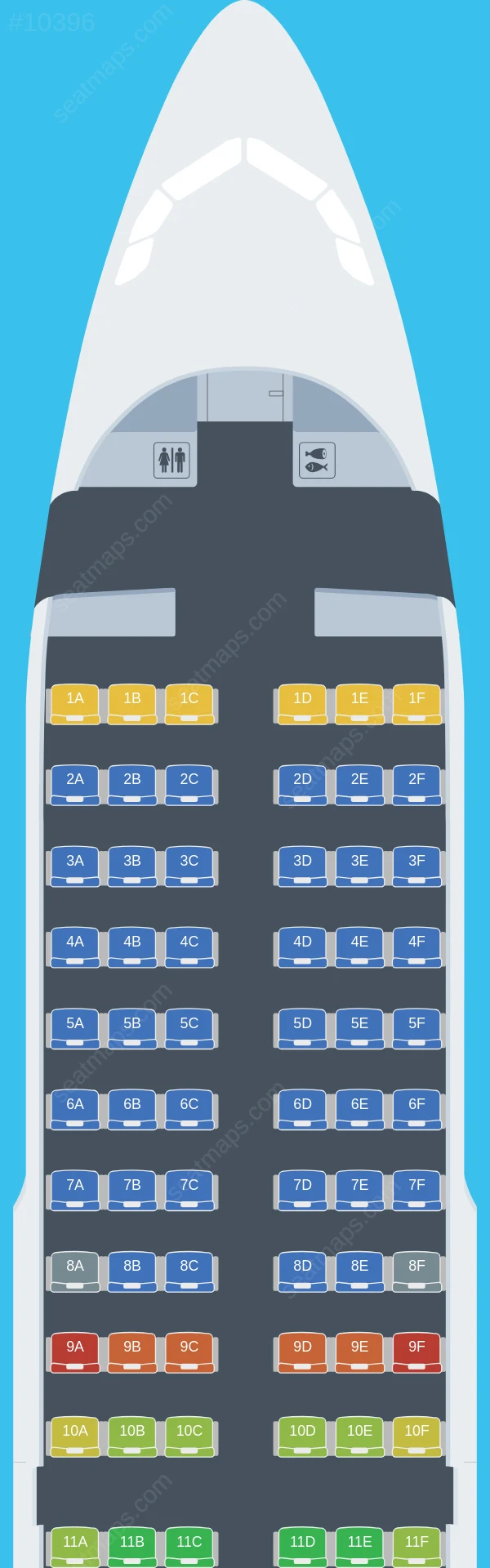 Royal Air Charter Service Airbus A319-100 seatmap preview