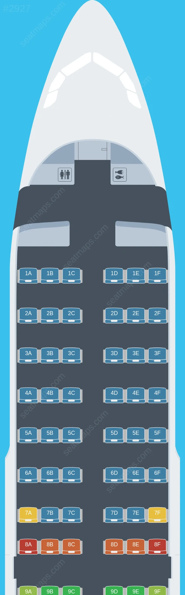 Turkish Airlines Airbus A319-100 seatmap preview