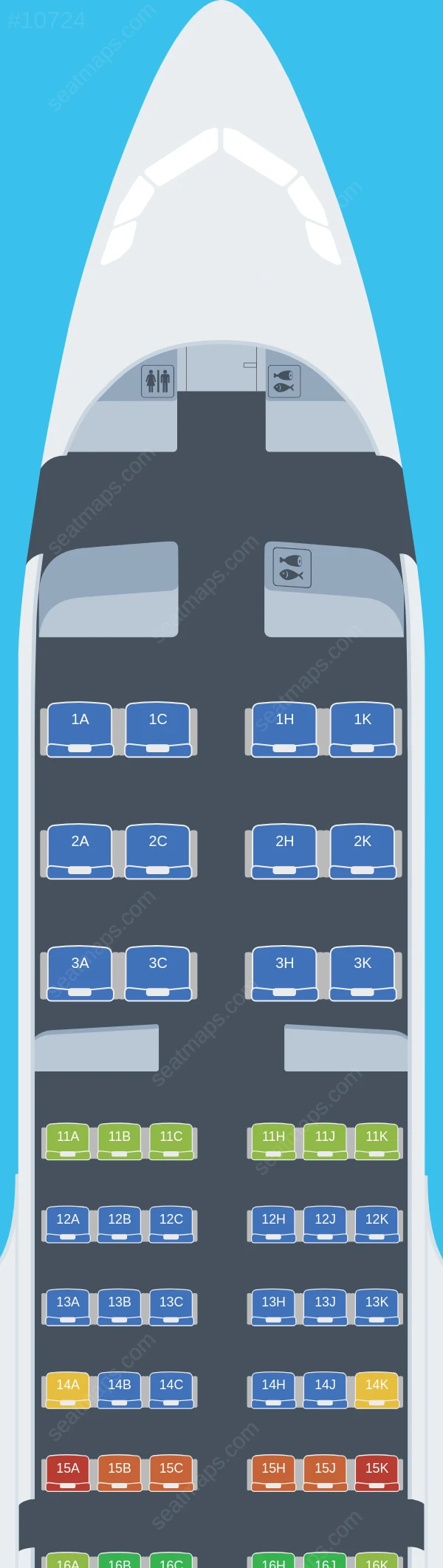 Kuwait Airways Airbus A320neo seatmap preview