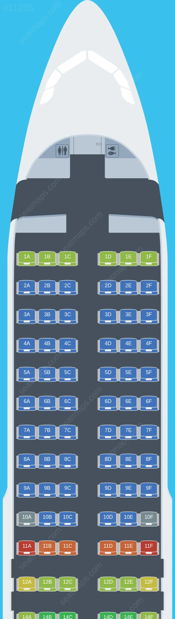 Sky Express Airbus A320neo V.3 seatmap preview