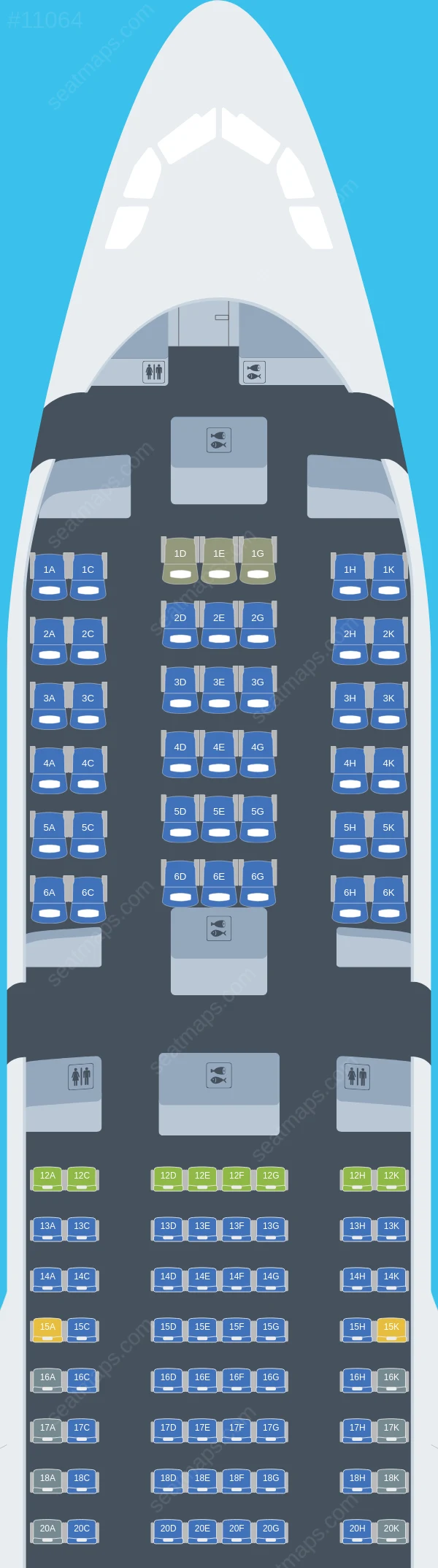 Air Greenland Airbus A330-800neo seatmap preview