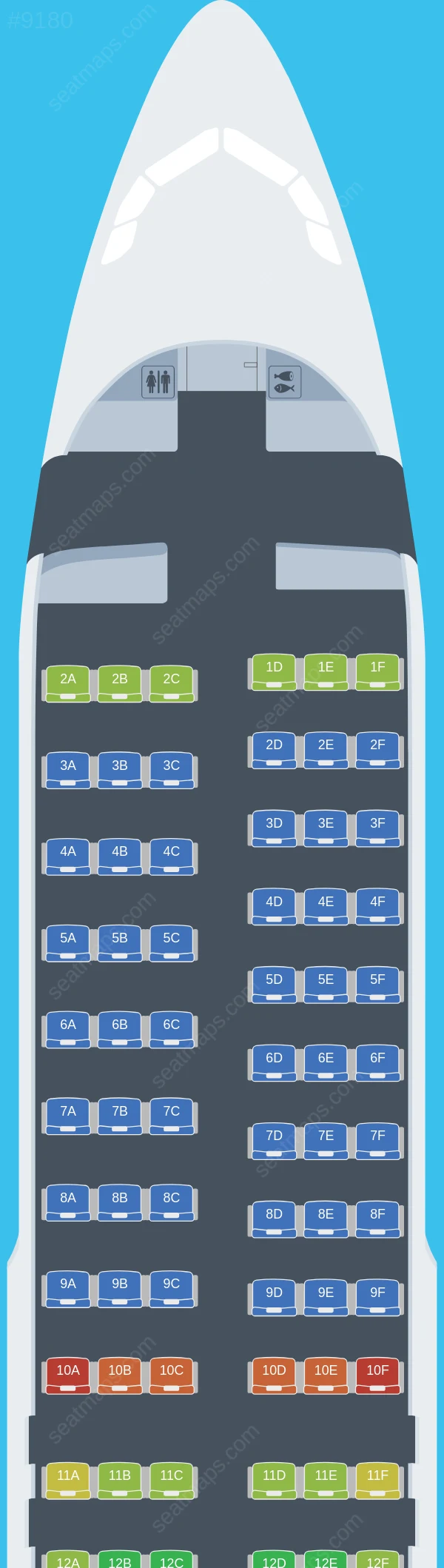 Air New Zealand Airbus A320neo seatmap preview
