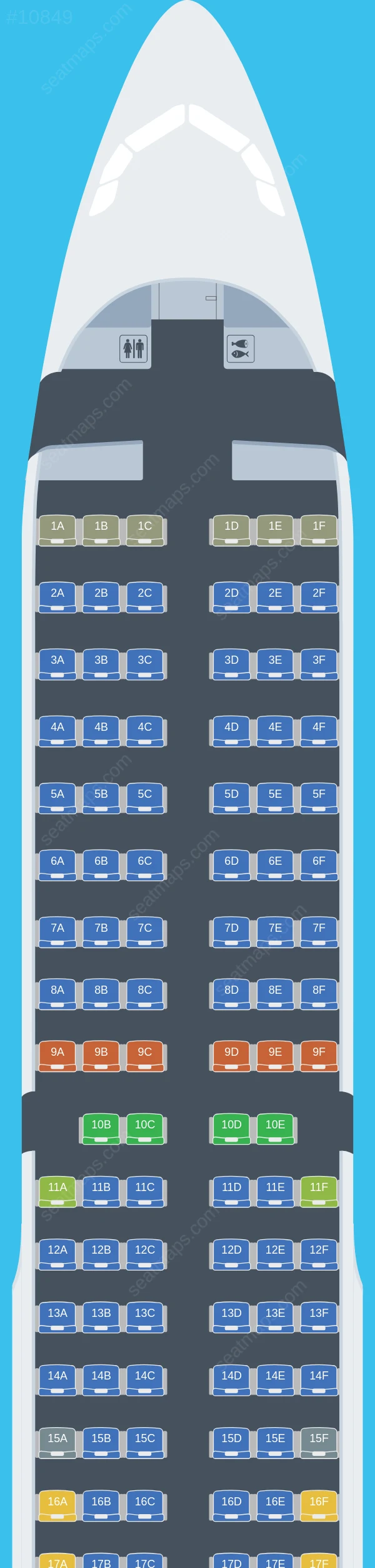 LATAM Airlines Airbus A321-200 seatmap preview