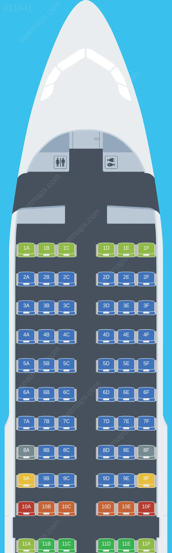 HiSky Europe Airbus A319-100 seatmap preview
