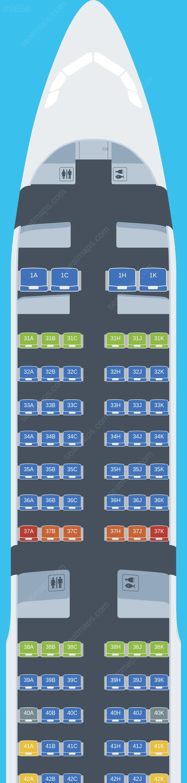 China Southern Airbus A321-200 V.3 seatmap preview