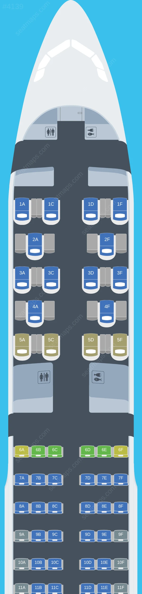 JetBlue Airways Airbus A321-200 V.1 seatmap preview