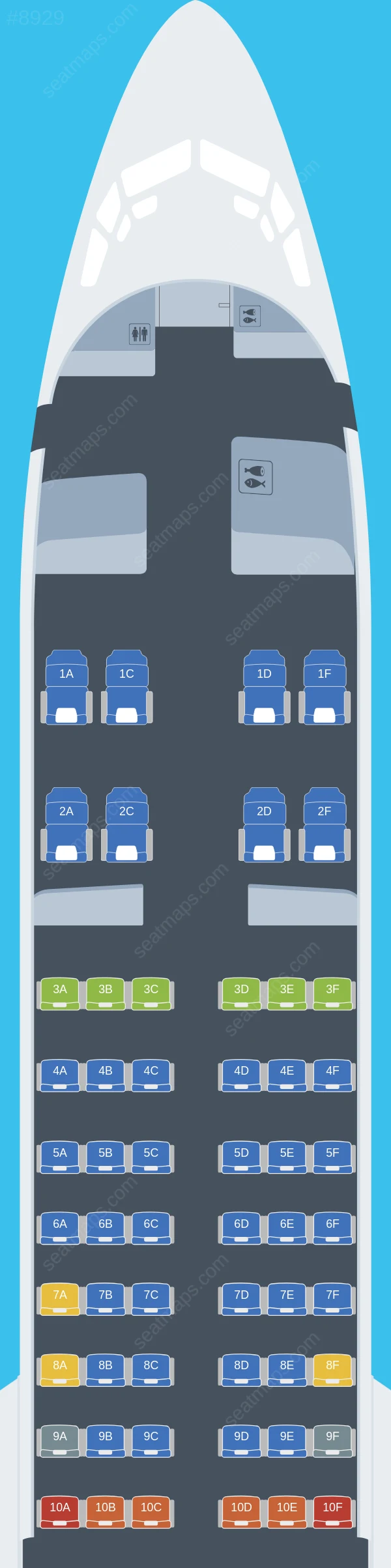 Shenzhen Airlines Boeing 737 MAX 8 seatmap preview