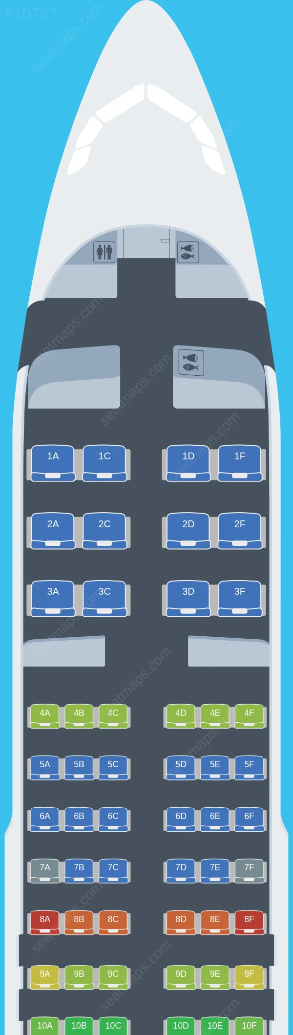 Tunisair Airbus A320neo seatmap preview