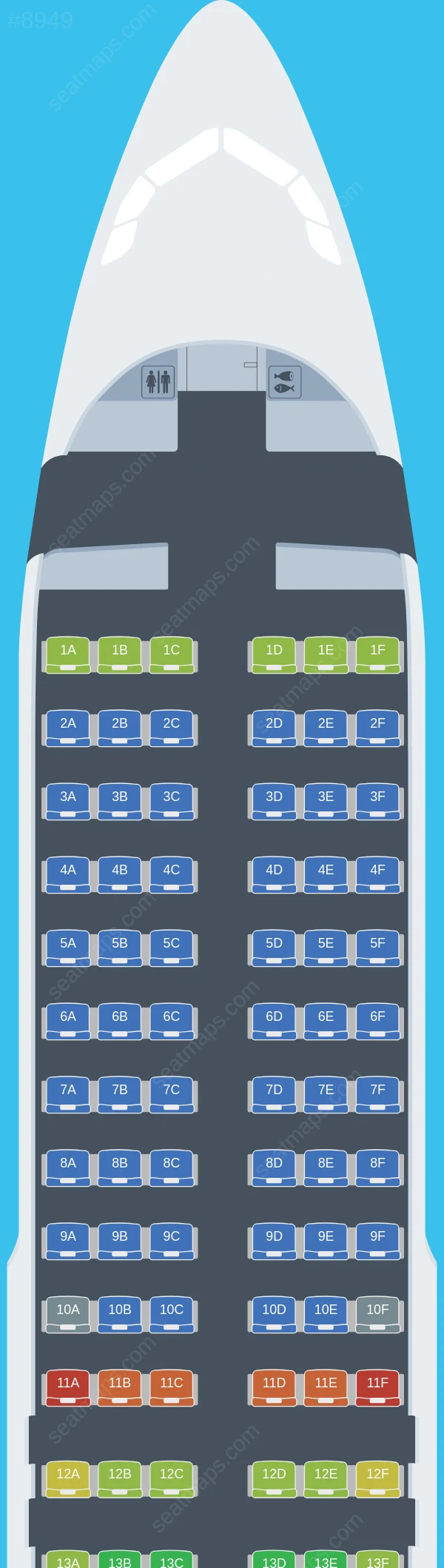 Lucky Air Airbus A320neo seatmap preview