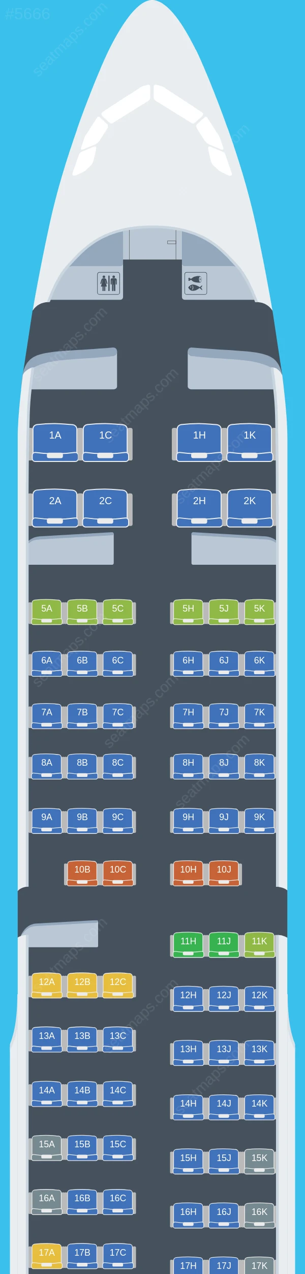 ANA - All Nippon Airways Airbus A321-200 seatmap preview