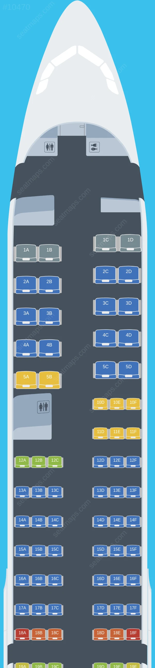Delta Airbus A321neo V.1 seatmap preview