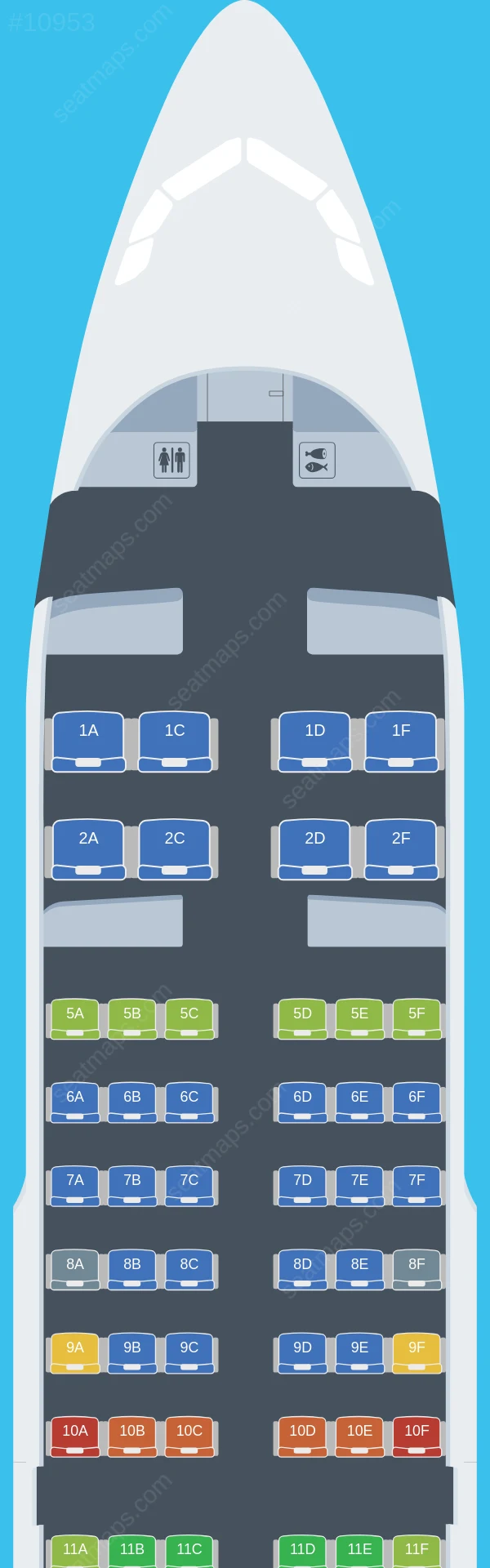 Himalaya Airlines Airbus A319-100 seatmap preview