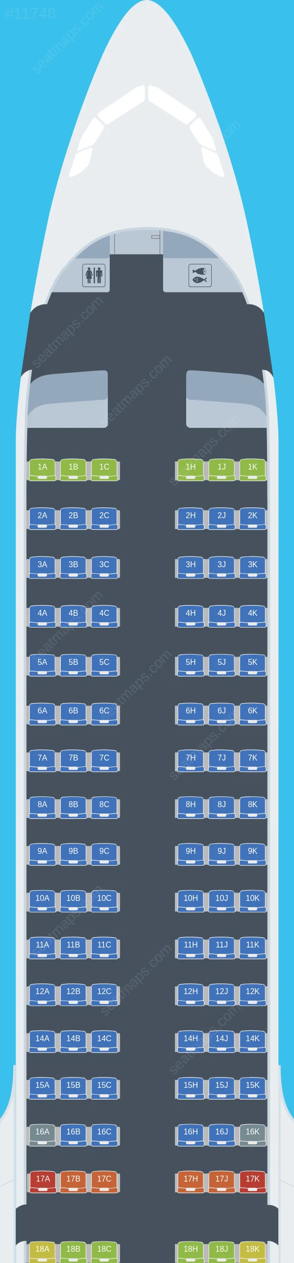 KLM Airbus A321neo seatmap preview