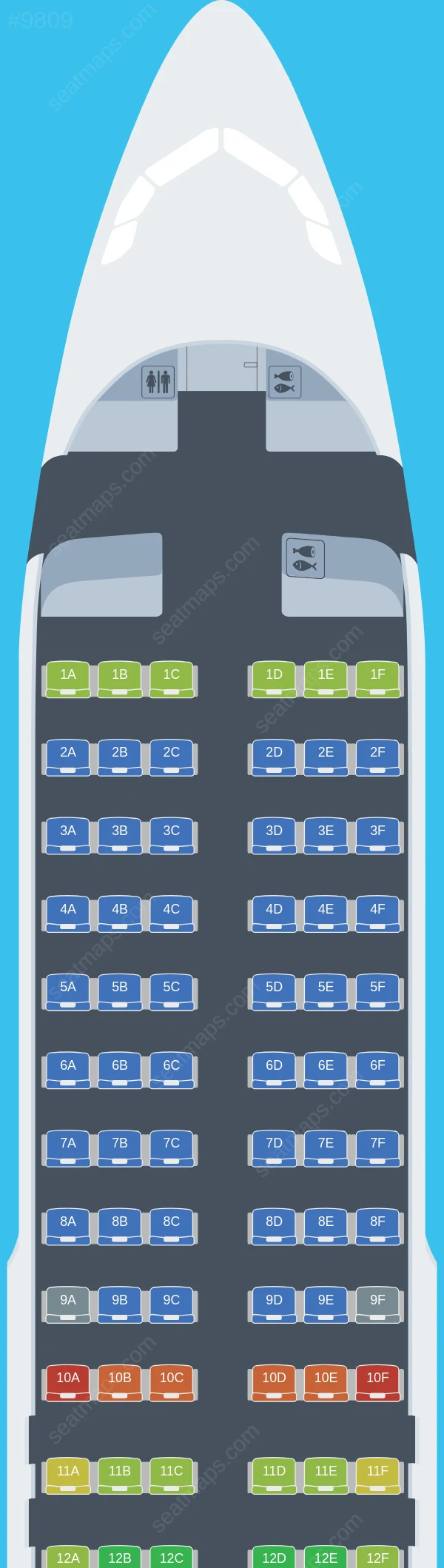 Aegean Airlines Airbus A320neo seatmap preview