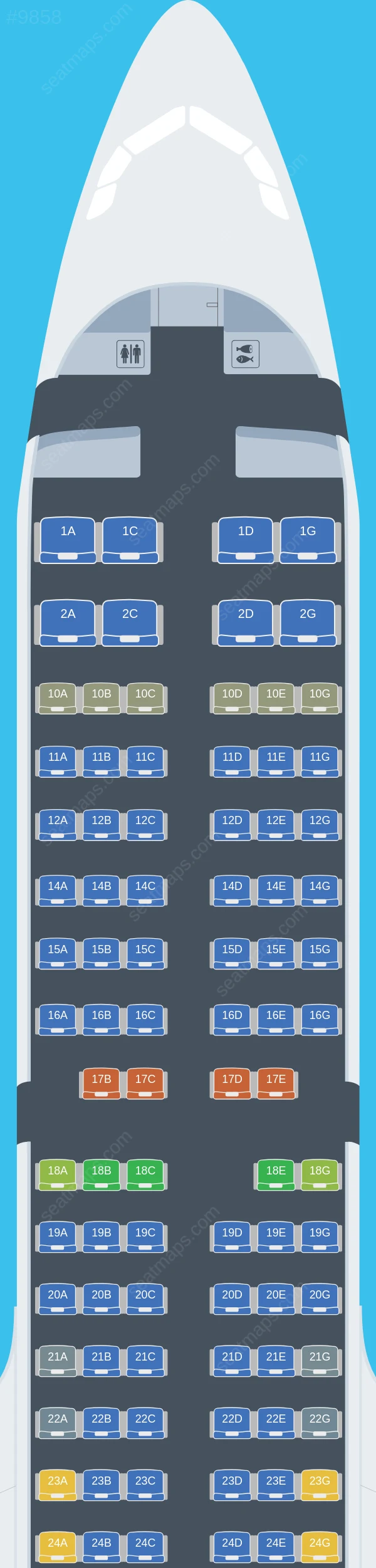 Vietnam Airlines Airbus A321neo seatmap preview