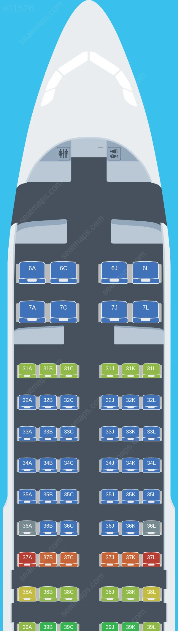 China Eastern Airbus A320neo seatmap preview