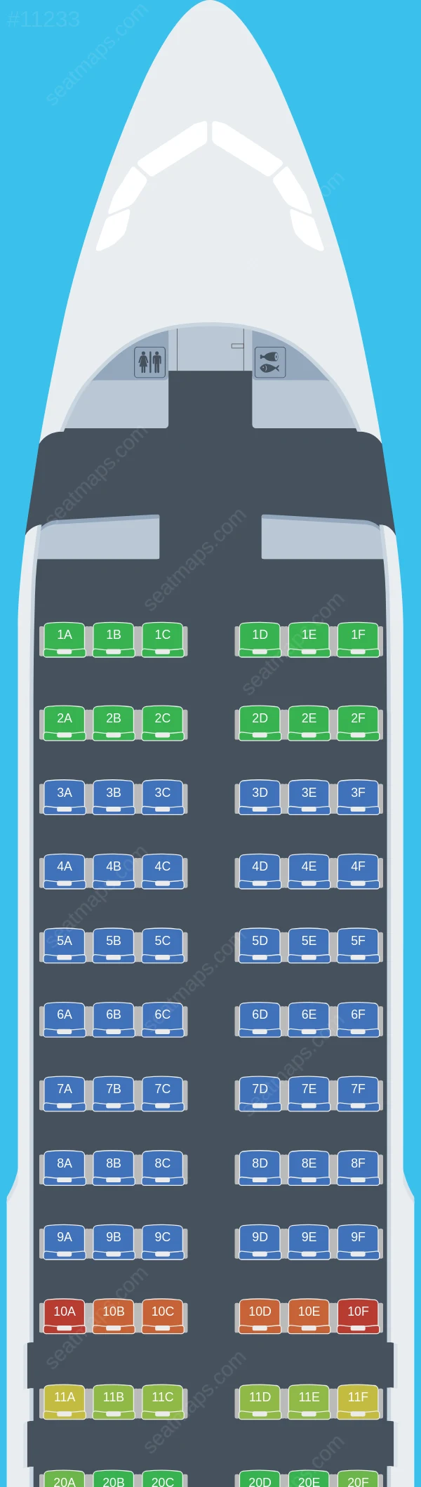 PLAY Airbus A320neo V.1 seatmap preview