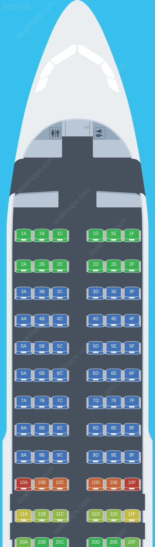 PLAY Airbus A320neo V.2 seatmap preview