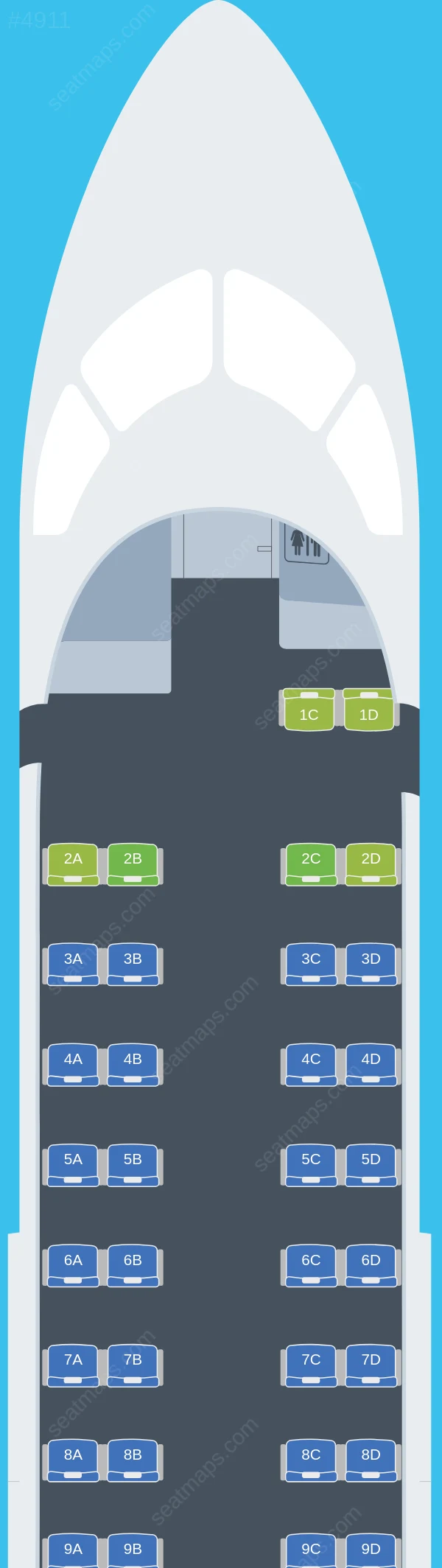 Regent Airways De Havilland Q300 seatmap preview