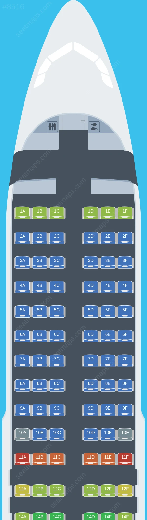 Iberia Airbus A320neo seatmap preview