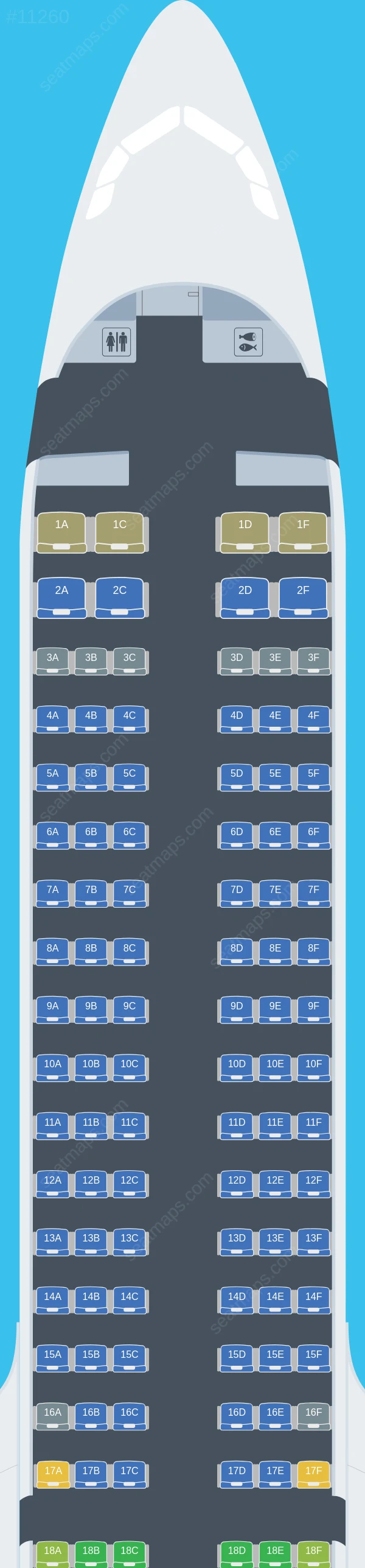 Spirit Airlines Airbus A321neo seatmap preview