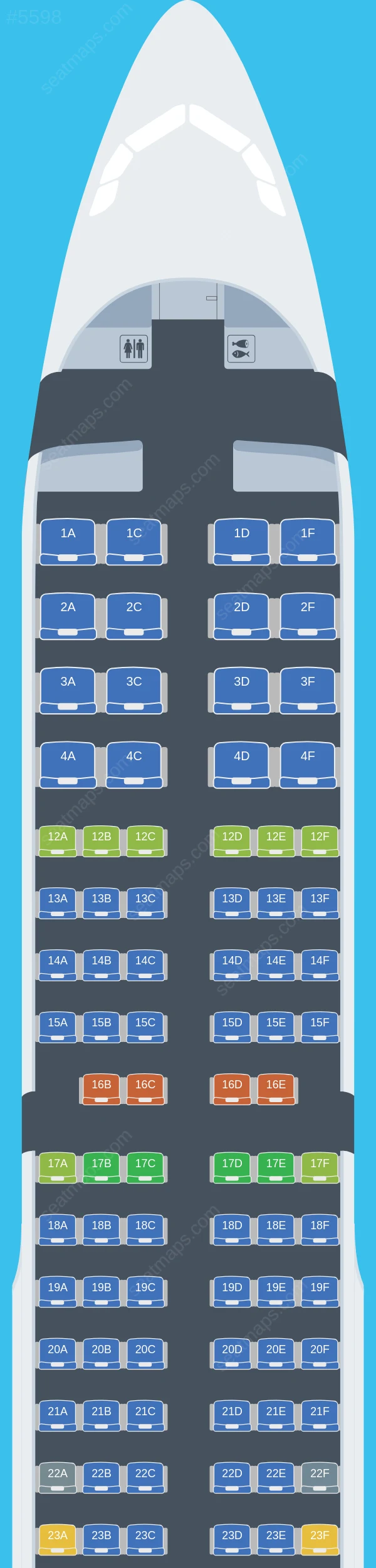 Air Canada Rouge Airbus A321-200 V.2 seatmap preview