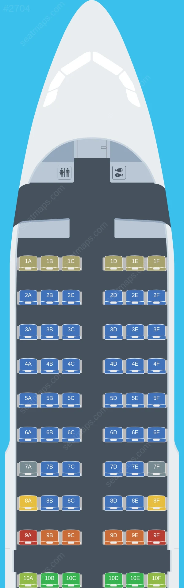 LATAM Airlines Airbus A319-100 seatmap preview