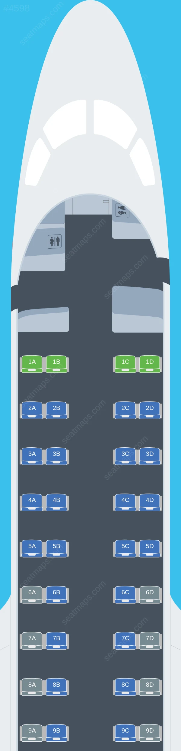 People's Embraer E170 seatmap preview