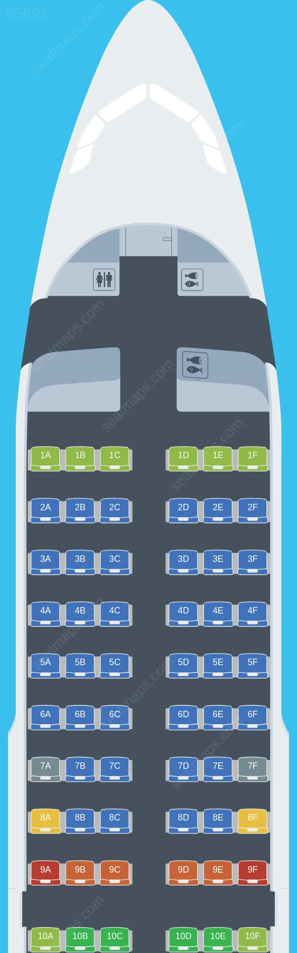 British Airways Airbus A319-100 V.2 seatmap preview