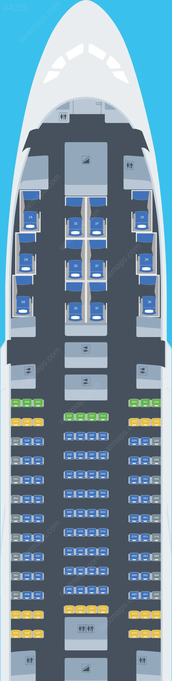 Asiana Airlines Airbus A380-800 seatmap preview