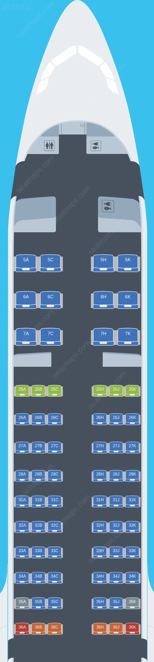 China Southern Airbus A321neo V.2 seatmap preview