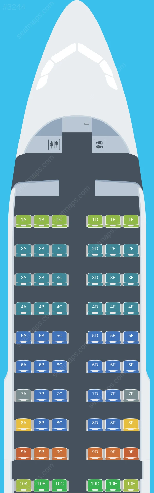 Vueling Airbus A319-100 seatmap preview