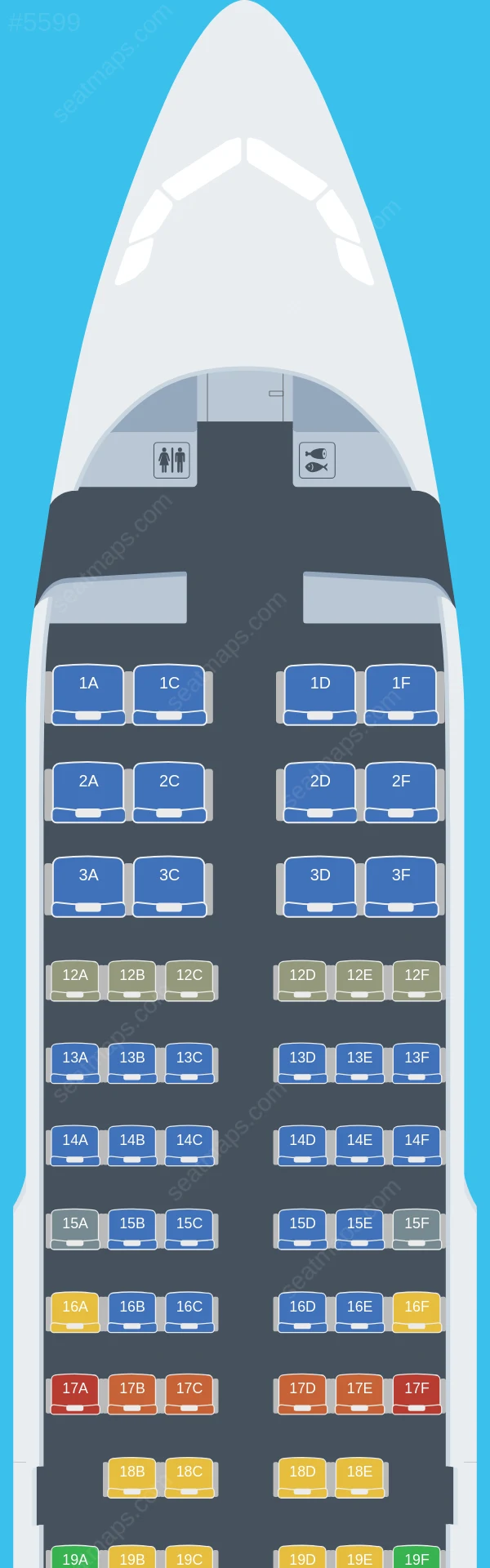 Air Canada Rouge Airbus A319-100 seatmap preview