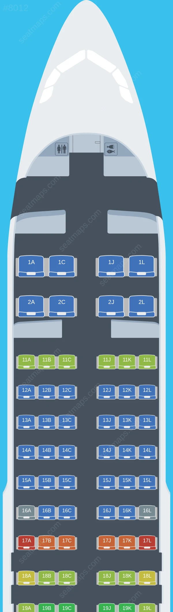 Air China Airbus A320neo seatmap preview