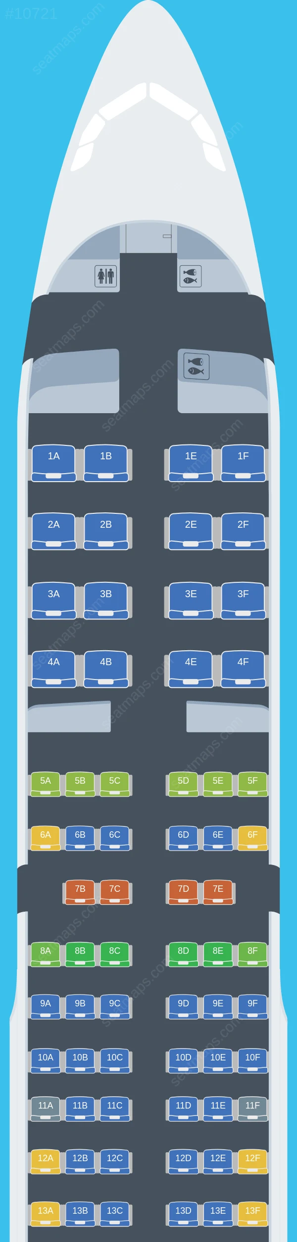 Turkish Airlines Airbus A321-200 V.1 seatmap preview