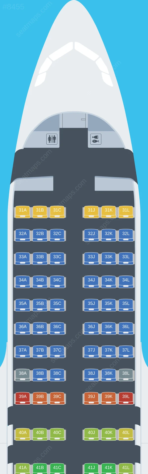 Cambodia Airways Airbus A319-100 seatmap preview