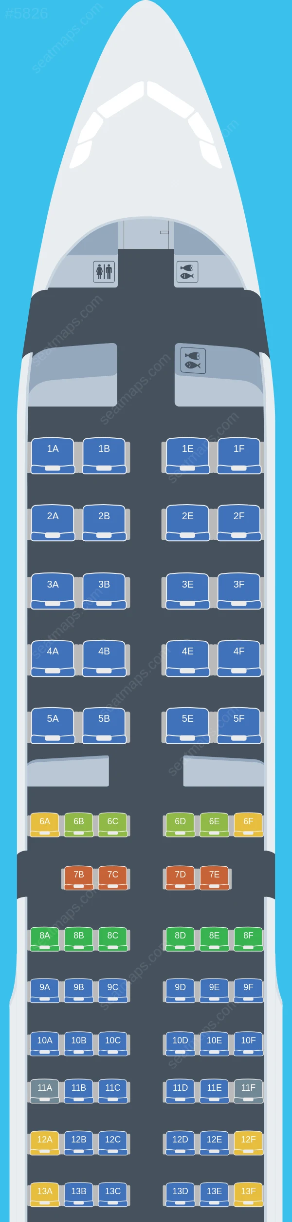 Turkish Airlines Airbus A321-200 V.4 seatmap preview