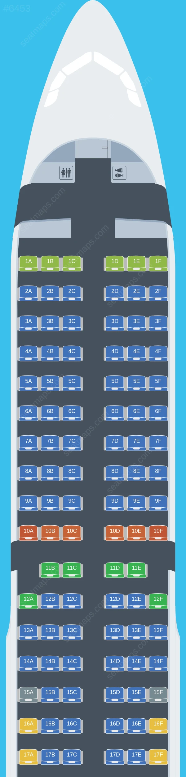 AirBlue Airbus A321-200 seatmap preview
