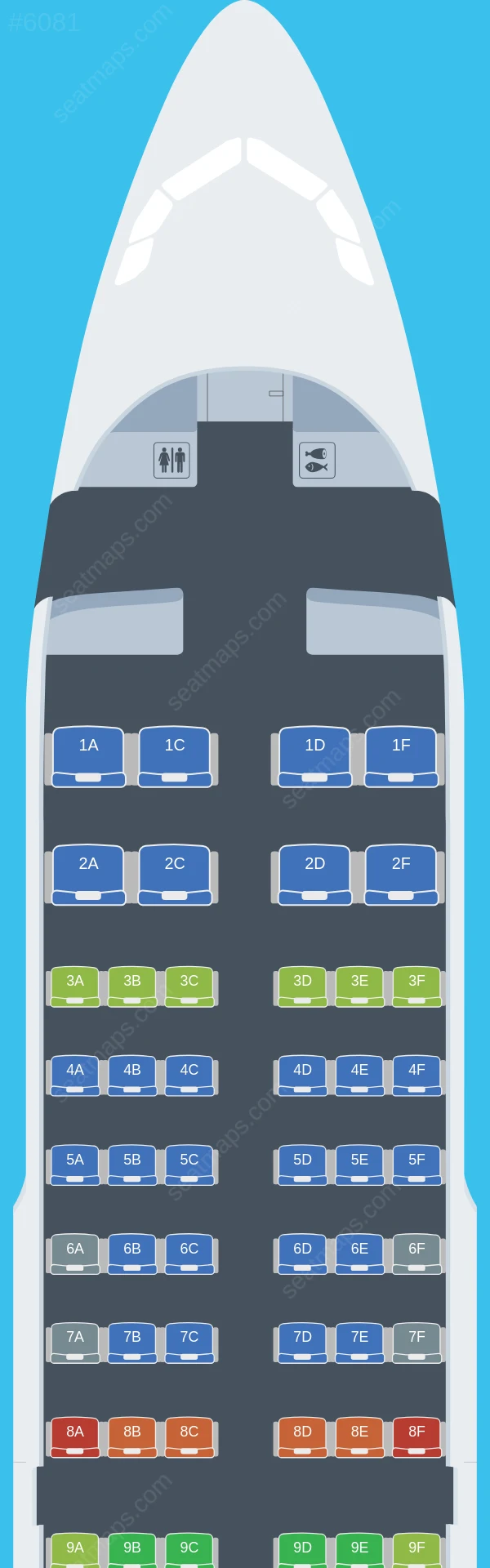 Rossiya Airbus A319-100 seatmap preview