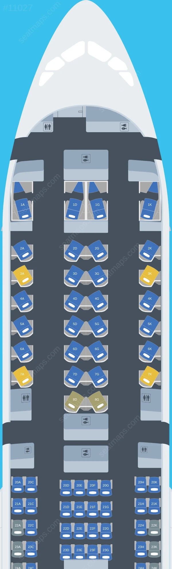 Starlux Airlines Airbus A350-900 seatmap preview