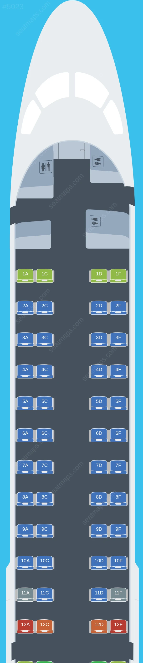 Helvetic Airways Embraer E190 seatmap preview