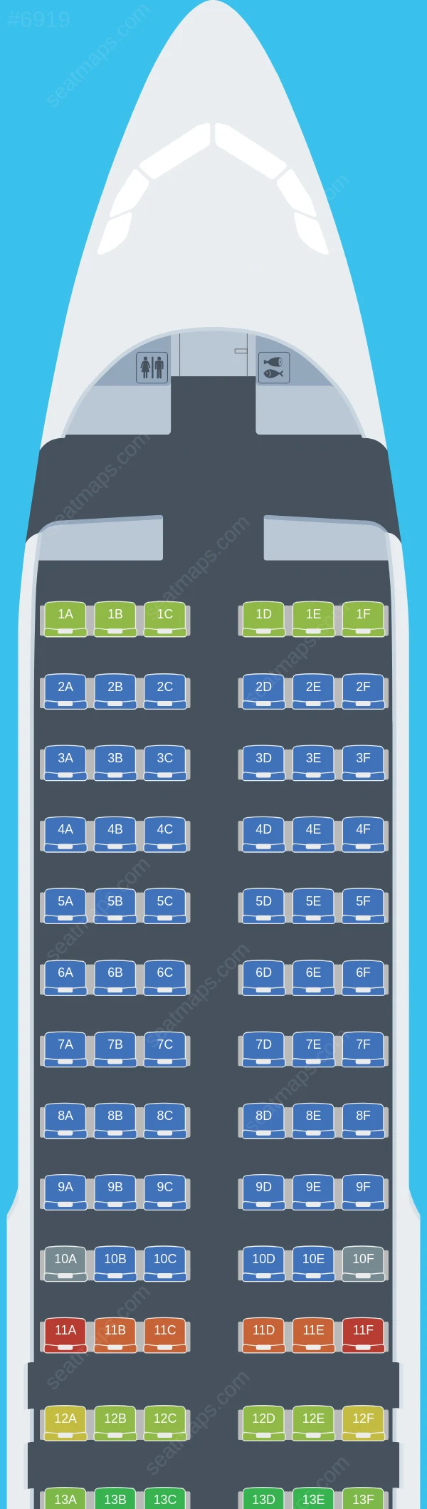 HK Express Airbus A320neo seatmap preview