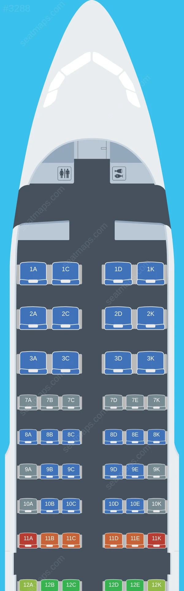 Avianca Airbus A319-100 V.1 seatmap preview