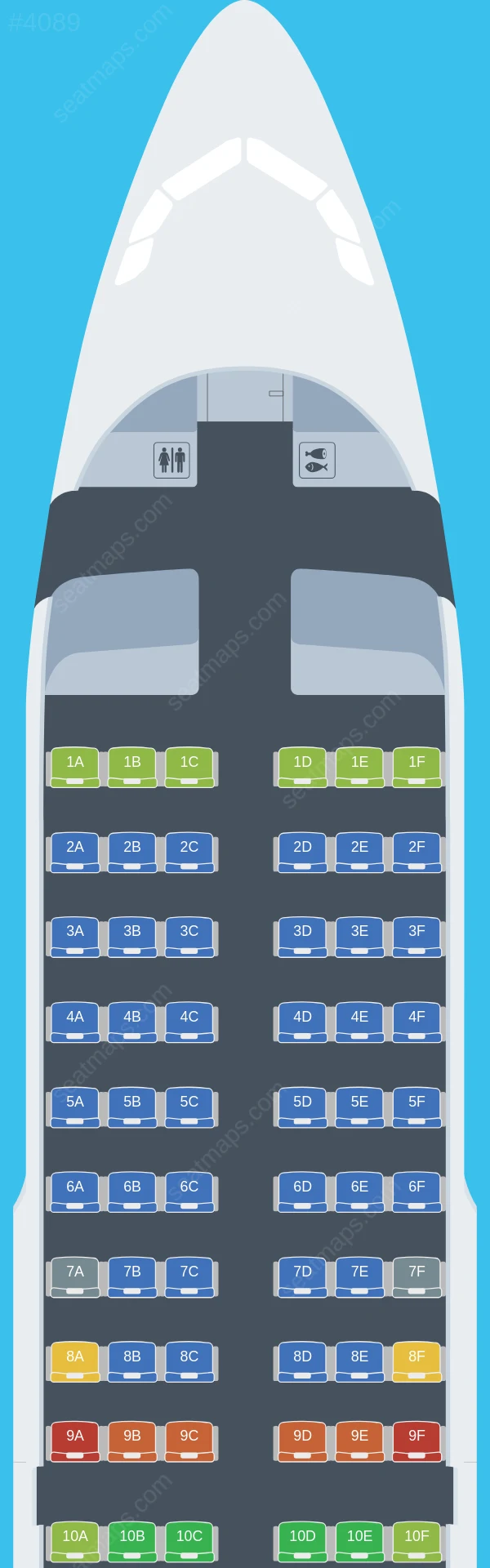 Croatia Airlines Airbus A319-100 seatmap preview