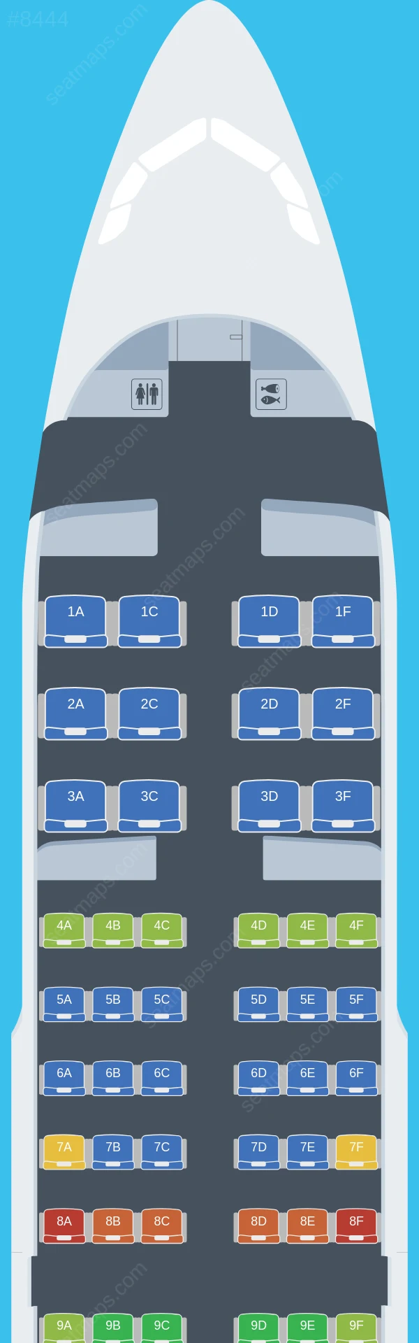 Bhutan Airlines Airbus A319-100 seatmap preview