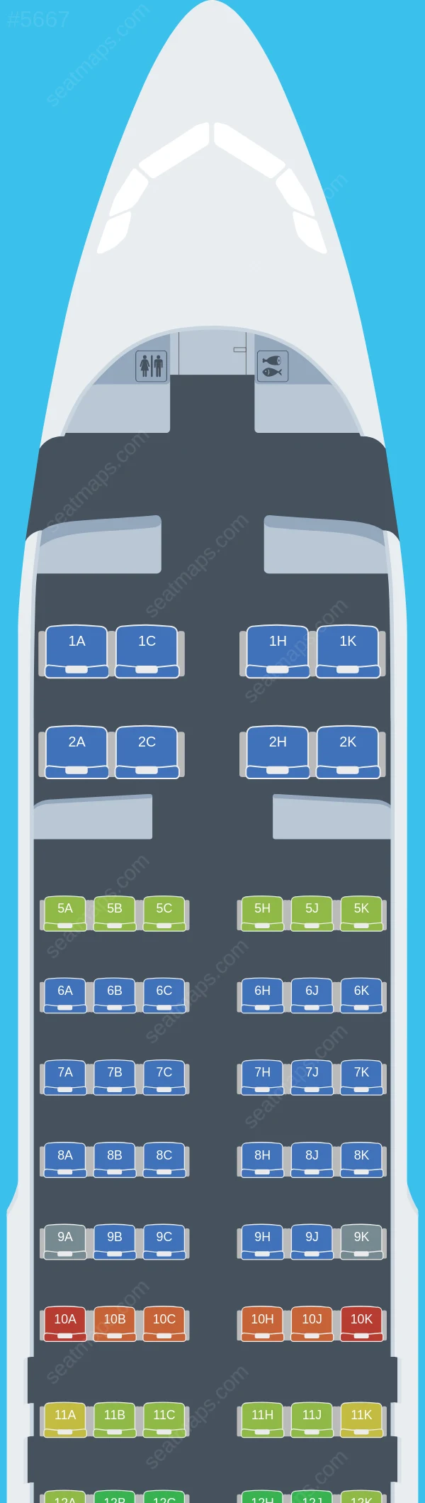 ANA - All Nippon Airways Airbus A320neo seatmap preview