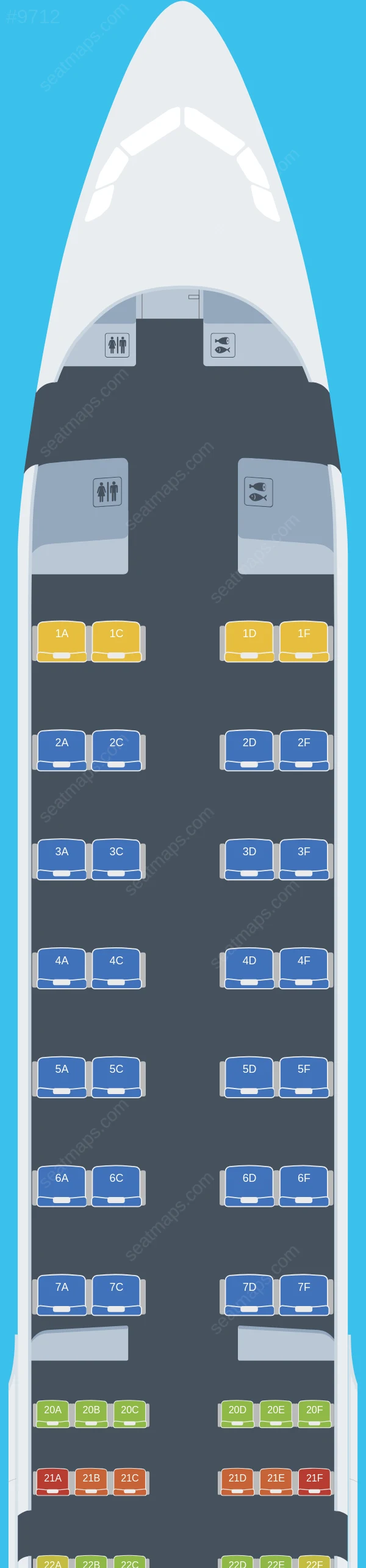 Middle East Airlines Airbus A321neo seatmap preview