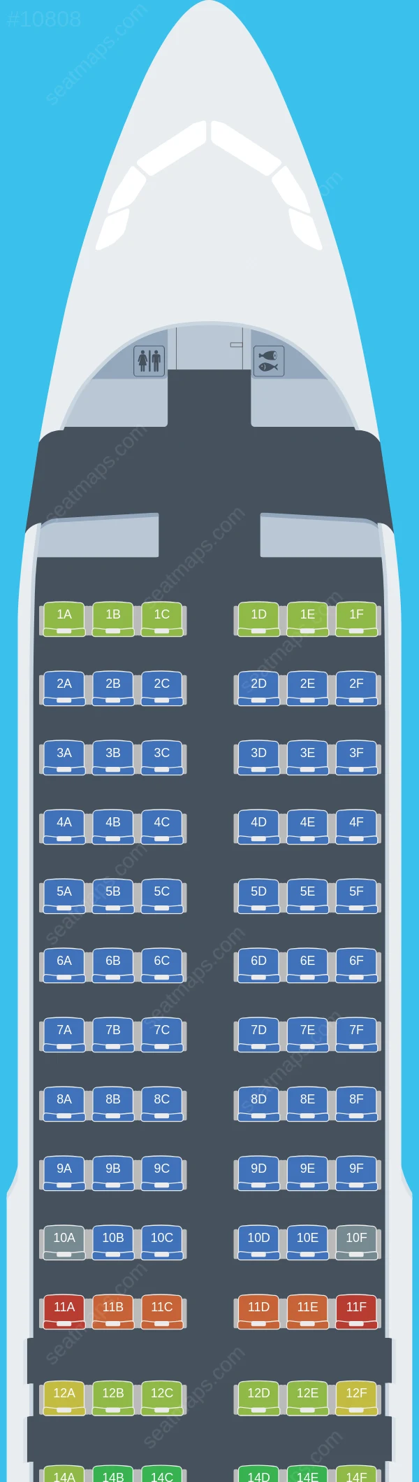 JetSMART Airbus A320neo seatmap preview