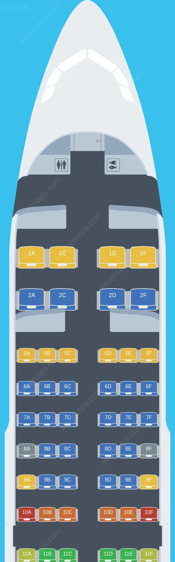 Chongqing Airlines Airbus A319-100 seatmap preview